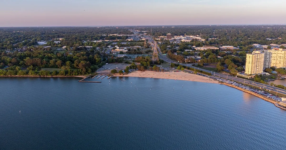 Cityscape view of Newport News, VA