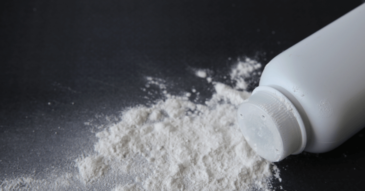 Spilled bottle of talcum powder